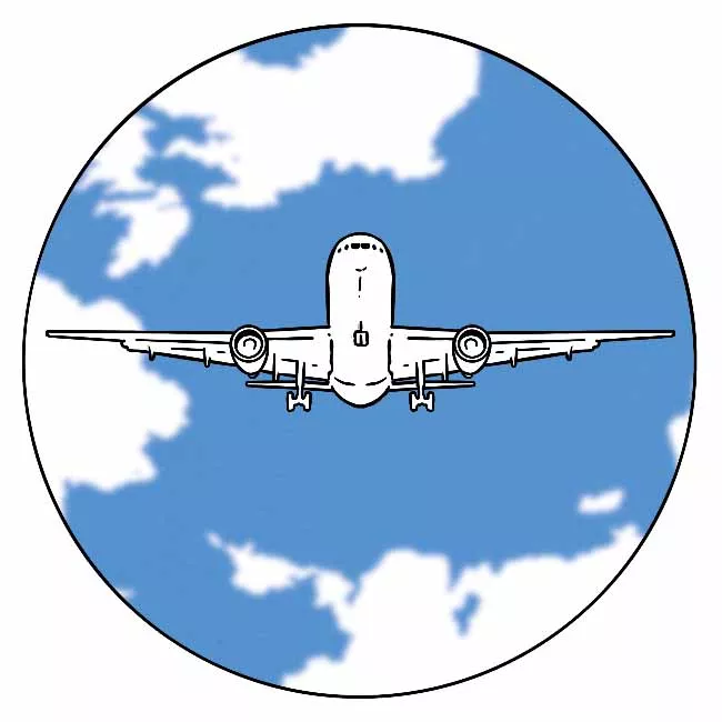 Un avion volant dans le ciel avec des nuages en arrière-plan.