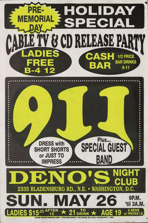 Illustration pour Poster of 911 Party at Deno&rsquo;s Night Club